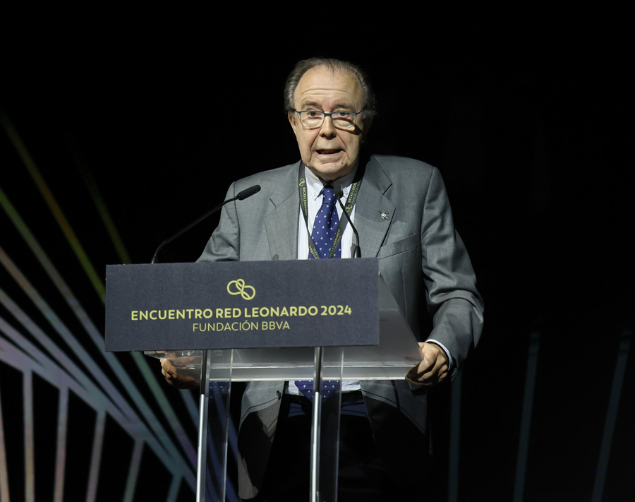 Pedro Álvarez de Miranda, miembro de las comisiones evaluadoras, durante su intervención en el Encuentro Red Leonardo 2024.